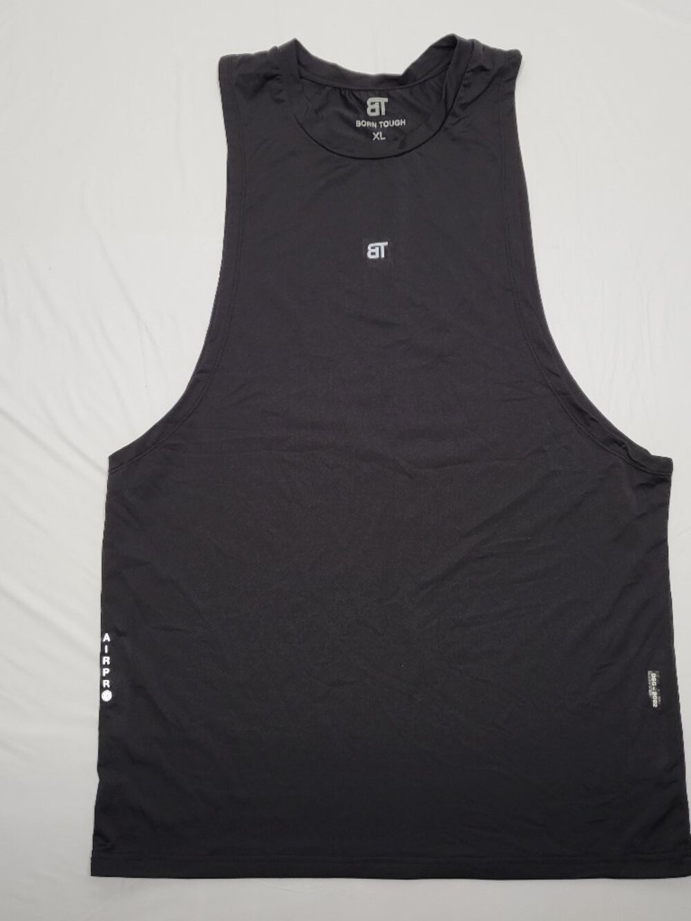 Born Tough Mens Tank Top  XL Airpro DGS 2022 Activewear Athletic Gym Black